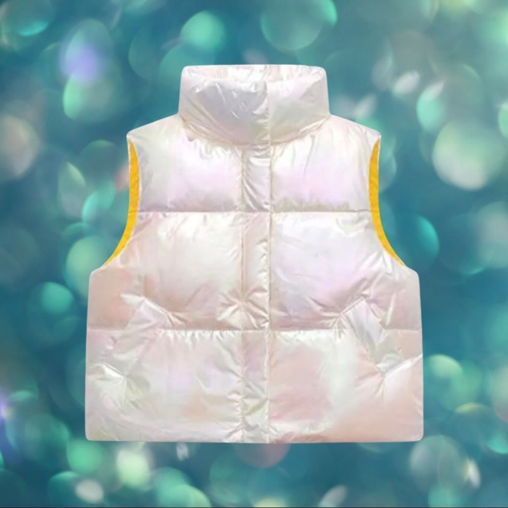 ☃️NWT, Girls White Puffer Vest - XL/14 -16 - Picture 2 of 3